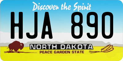 ND license plate HJA890