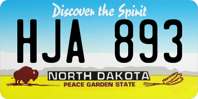 ND license plate HJA893