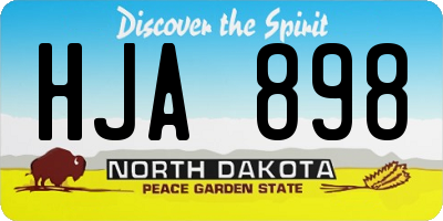 ND license plate HJA898