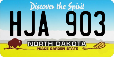 ND license plate HJA903