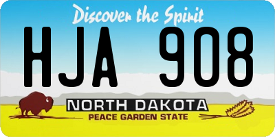 ND license plate HJA908