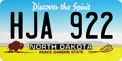 ND license plate HJA922