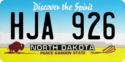 ND license plate HJA926