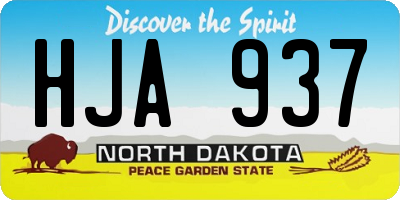 ND license plate HJA937
