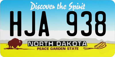 ND license plate HJA938