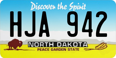 ND license plate HJA942