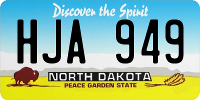 ND license plate HJA949