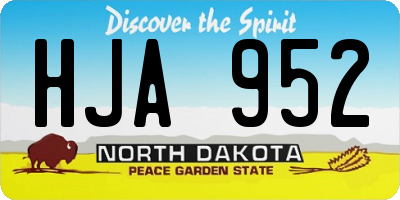 ND license plate HJA952