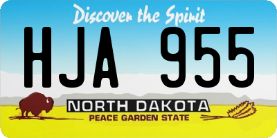 ND license plate HJA955