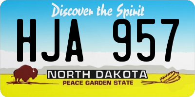 ND license plate HJA957