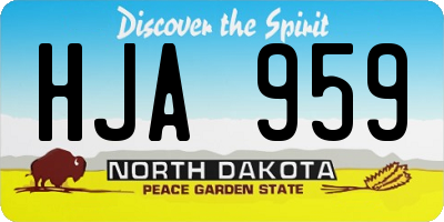 ND license plate HJA959