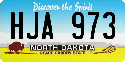 ND license plate HJA973