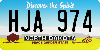 ND license plate HJA974