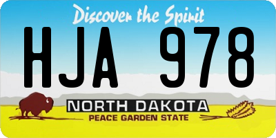 ND license plate HJA978