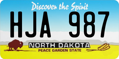 ND license plate HJA987