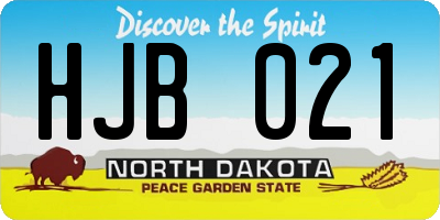 ND license plate HJB021
