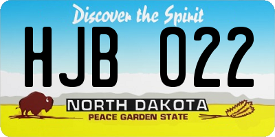 ND license plate HJB022