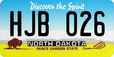 ND license plate HJB026