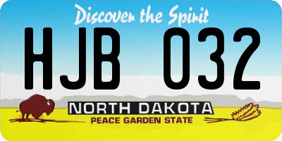 ND license plate HJB032