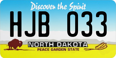 ND license plate HJB033