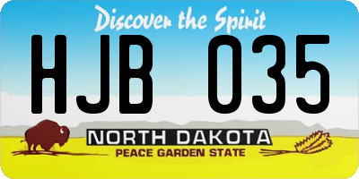 ND license plate HJB035