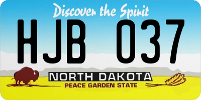 ND license plate HJB037