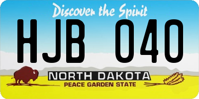 ND license plate HJB040