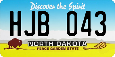 ND license plate HJB043