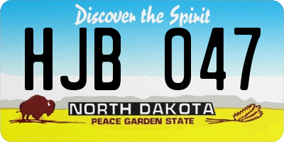 ND license plate HJB047