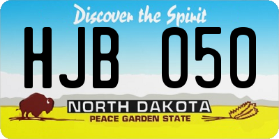 ND license plate HJB050