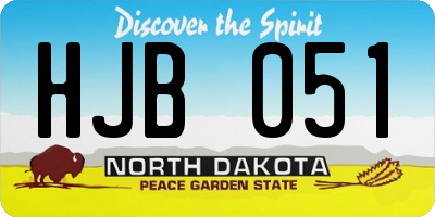 ND license plate HJB051