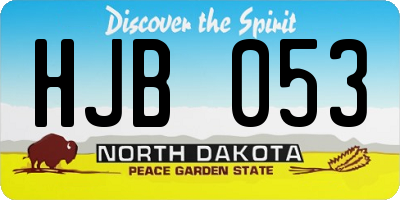 ND license plate HJB053