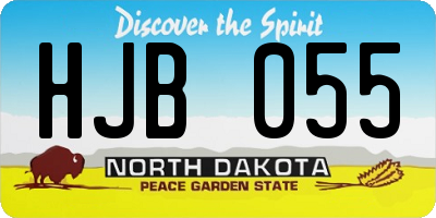 ND license plate HJB055
