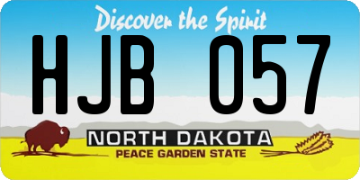 ND license plate HJB057