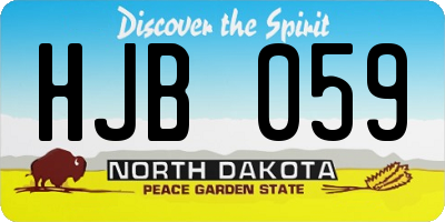 ND license plate HJB059