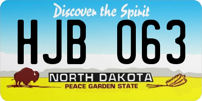 ND license plate HJB063