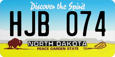 ND license plate HJB074