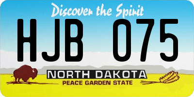 ND license plate HJB075