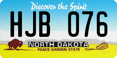 ND license plate HJB076
