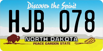 ND license plate HJB078