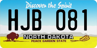 ND license plate HJB081