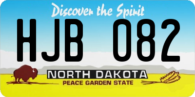 ND license plate HJB082