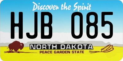 ND license plate HJB085