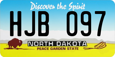 ND license plate HJB097