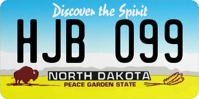 ND license plate HJB099