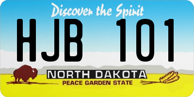ND license plate HJB101