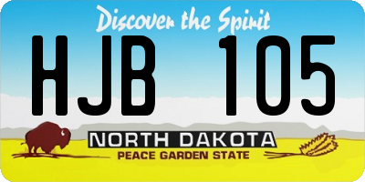 ND license plate HJB105