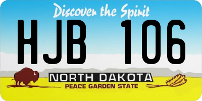 ND license plate HJB106