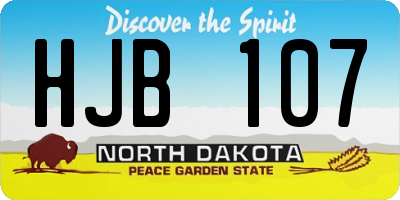 ND license plate HJB107