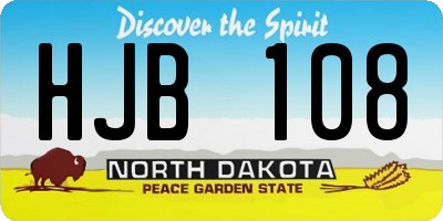 ND license plate HJB108